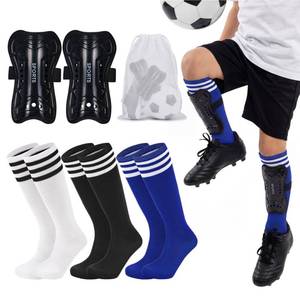 lot 18133 image: Zando Soccer Shin Guards and Socks for Toddler Kids Youth, Lightweight Protective Defender Gear Breathable Shin Pads Soccer Socks Combo for Football Games & Training WhiteBlackRoyal Blue 3-6 Years