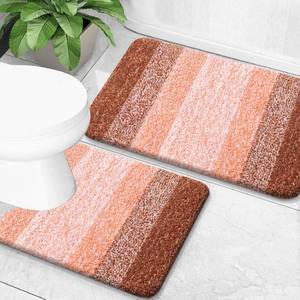 lot 18141 image: OLANLY Bathroom Rug Set 2 Piece, Soft Absorbent Microfiber Bath Mats and U-Shaped Contour Toilet Rug, Non-Slip, Machine Wash Dry, Plush Shaggy Bath Mats for Bathroom (24x1624x20, Orange)