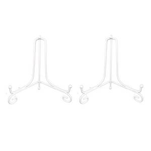 lot 18432 image: Artliving Metal Plate Stands for Display - 6-Inch Adjustable Easel Holders for Decorative Plates, Picture Frames and Books - White (2-Pack)