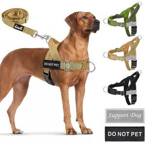 lot 18449 image: SlowTon No Pull Dog Harness - Heavy Duty Dog Harness and Leash Set for Medium Large Dogs, Reflective Tactical Harness with Soft Padded and Front Clip for Easy Walk and Training (Y, XL)