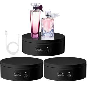 lot 18451 image: Hoteam Turner Cup Rotating Display Stand for Epoxy Glitter Tumbler Display Turner 360 Degree Tumbler Spinner Automatic Spinning Rotating Platform Mute Photography Turntable(Black,3 Pcs)
