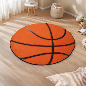 lot 18465 image: Vesocro Round Basketball Rug��2.6ft Soft Washable Sport Area Rugs with Non Slip Backing,Carpet for Bedroom,Living Room and Basketball Room Decor