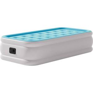lot 18470 image: REACH HOPE Air Mattress Twin with Built in Pump, 18 Height Foldable Blow up Air Bed, Comfort Self Inflatable Mattress Single Bed for Home, Travel, Camping & Guests, Blue