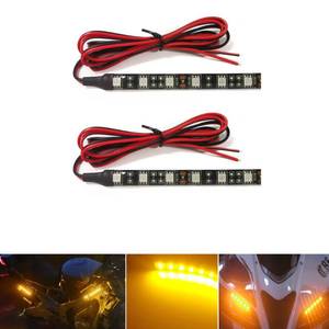 lot 18477 image: NBWDY Universal 2pc 4in Motorcycle LED Turn Signal Light Amber LED Strip Light Bar for Motorcycle Car Scooter ATV UTV Golf cart Front Rear Turning Indicator Lights Blinker Tail Running Light