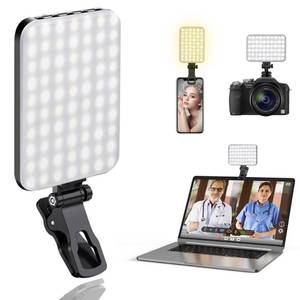 lot 18481 image: ALTSON 60 LED Portable Selfie Light Video Conference Lighting with Clip & Camera Tripod Adapter Rechargeable 2200mAh CRI 97, 3 Light Modes for Phone iPhone Webcam Laptop Photo Makeup