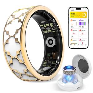 lot 18487 image: Sqrutri Smart Health Ring for Women & Men,Fitness Tracker Ring,with Heart Rate,Sleep,Blood Oxygen, BloodPressure,HRV & Cycles,IP68 Waterproof,iOSAndroid, No Subscription.(White,12)