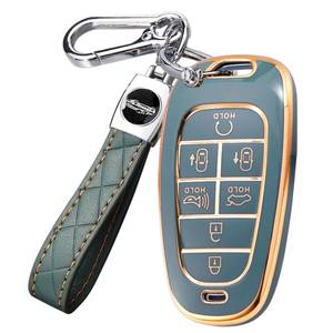 lot 18490 image: Montague for Hyundai Key Fob Cover with Keychain, Premium TPU Key Case shell for 2024 2023 2022 Hyundai Sonata, Santa Fe, Nexo, Tucson Remote Smart Car Key Fob Protector��7 Buttons Gray��