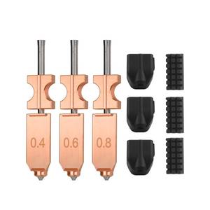 lot 18495 image: (Used)3pcs Ad5x Nozzle AD5X Integrated Bimetal Nozzle 0.4mm 0.60.8mm Upgraded 0.4MM Hotend Kit for AD5X Quick-Detachable Nozzle Extruder Quick Release Nozzle Heater Block Throat Tube 3D Printer Accessory