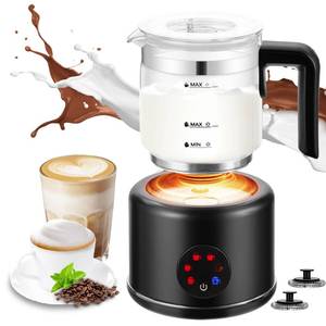 lot 19814 image: Milk Frother and Steamer, 6 in 1 Milk Steamer and Milk Warmer, 17oz Auto Shut Off Electric Frother with Touch Screen, HotCold Foam Maker for Coffee, Latte, Cappuccino, Hot Chocolate, Black
