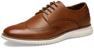 lot 19823 image: Jousen Mens Brown Dress Shoes Brogue Lace Up Casual Dress Shoes for Men Wingtip Oxfords Shoes (AMY734 Yellow Brown 10)(Used, Slight signs of wear)