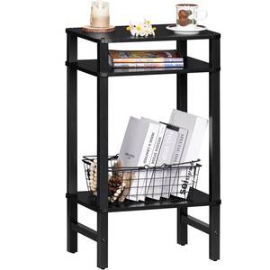 lot 19834 image: YUFAM Side Table End Table Tall Night Stand 3-Tier for Living Room Bedroom Bathroom Office Furniture Black
