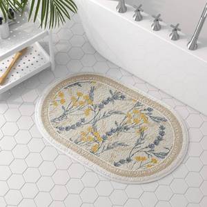 lot 19853 image: vctops Oval Bathroom Rugs Floral Print Soft Absorbent Microfiber Bath Rugs Non Slip Quick Dry Bath Mats for Bathroom Floor, Tub and Shower, Home Decor Accessories (Oval Floral B,31x47)