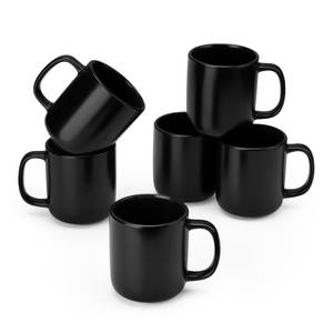 lot 19867 image: vancasso Stoneware Coffee Mugs Set, 12 oz Ceramic Coffee Cups for Latte Hot Tea Cappuccino Cocoa Milk Cups Set of 6, Dishwasher & Microwave Safe, Matte Black (5 ONLY)