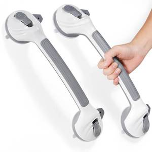 lot 19871 image: Reyiu Grab Bars for Shower, 16.5 Inch Shower Handle with Safety Indicators, Suction Cup Bathroom Grab Bar for Elderly, Seniors, Handicap - No Drill, Waterproof, Removable (2 Pack)