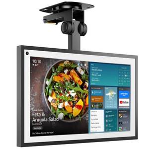 lot 19885 image: WALI Under Cabinet Mount for Echo Show 21, Echo Show 15, Height Adjustable and Foldable Mounting Bracket, Tilt Swivel for Echo Show 21, Echo Show 15, Holds up to 44lbs (ECS001), Black