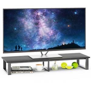 lot 19900 image: aboxoo 45 TV Riser for 32-60 inch TV, TV Riser Stand Shelf, Tabletop TV Stand Riser, Computer Monitor Table for Home Living Room, Study Office (Black)