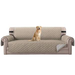 lot 19917 image: H.VERSAILTEX Water Resistant Couch Cover for 3 Cushion Couch Reversible Sofa Slipcover Quilted Furniture Protector with Elastic Strap Non Slip Sofa Cover for Dogs Pets(Oversized Sofa, GreyBlue)