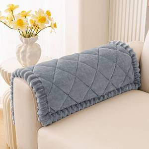lot 20282 image: Smiry Fuzzy Couch Cover for Dogs, Non Slip Washable Pet Sofa Cover, Scratch Proof Hair Resistant Plush Sofa Slipcover, Pet Friendly Couch Cushion Protector for Cat, Grey, 27.6 x 27.6