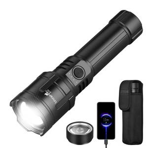 lot 20294 image: ULTRAFIRE Flashlights High Lumens with Ignition Lens, 1500 LM Super Bright Zoomable Tactical Flashlight with Holster, Reverse Charging, 3 Modes LED Rechargeable Flash Light for Camping, Emergency