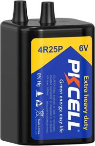 lot 20322 image: PKCELL 6 Volt Lantern Battery, 6V 4R25 Flashlight Battery with Spring Terminals, Heavy Duty Square Batteries with Long-Lasting Power for Lantern, Emergency Light, Deer Game Feeder, Fencing, 1 Count
