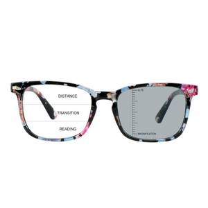 lot 20326 image: LAMBBAA Vintage Square Progressive Multifocal Presbyopic Glasses, Photochromic Gray Sunglasses for Men Women Readers (Floral,0.502.75 Magnification)