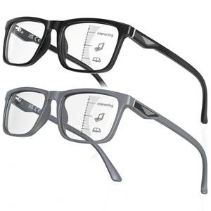 lot 20337 image: LianSan Progressive Multifocus Reading Glasses for Men,No-Line Blue Light Blocking Multifocal Computer Readers Anti Eyestrain(2 ColorsProgressive Top is not Zero,1.75x)
