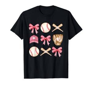 lot 20345 image: Baseball Mom Coquette Mothers Day Women Girls Baseball Mama T-Shirt (White, Small)