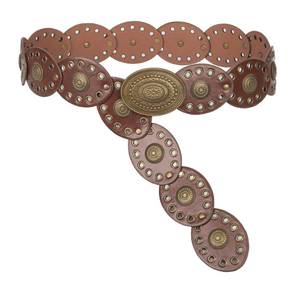 lot 20362 image: INOGIH Womens Wide Western Cowboy Disc Belt Vintage Cowgirl Concho Leather Belts Boho Style for Jeans Dress Skirt