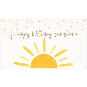 lot 20379 image: G1ngtar Boho Sun Happy Birthday Sunshine Backdrop Banner First Trip Around the Sun Wall Hanging Decor Muted Sunrise Theme Birthday Party Photography Background Decoration Supplies for Boys Girls