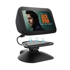 lot 20383 image: All-New Adjustable Charging Stand for Echo Show 5 (3rd Gen)�� Tilt  Swivel Stand Multi Angle Rotation Magnetic Anti-Slip Base for Show 5 Compatible with Mobile Phones ,Can charge Headphones (Black)