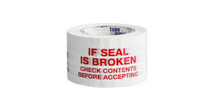 lot 6485 image: Roll tape that says if she was broken check contents before accepting