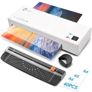 lot 1260 image: Buyounger Laminator Machine with 40 Laminating Sheets, A4 Laminator Thermal and Cold with Paper Trimmer & Corner Rounder, 9-Inch Laminating Machine for Home School Office