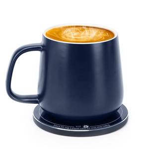 lot 1262 image: APEKX Warm Cup Coffee Mug Warmer Set - Smart Stable Constant Temperature 131°F, 15W Wireless Charging, 12.8 oz Capacity - Supports USB-C Interface, Automatic Power OnOff Function (4 H). (Deep Navy)