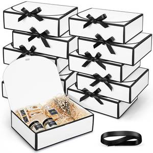 lot 1274 image: Silkfly 12 Pcs Bridesmaid Proposal Box with Ribbon, 10.6 x 8 x 3.15 Inch Gift Boxes with Lids Paper Gift Boxes for Wedding Baby Shower Birthday Party Present Packaging(White,Black)