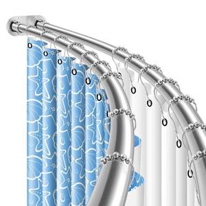lot 1275 image: Anndason Double Curved Shower Curtain Rod 42 to 72 Inches Elegant Double Shower Curtain Rod Adjustable Wall Mounted Double Shower Curtain Pole for Bathroom (Silver, 42 to 72)