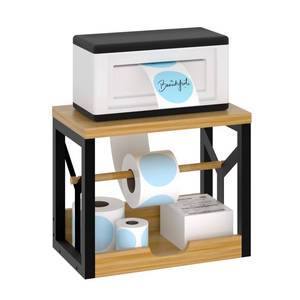 lot 1309 image: AO LI GEI Label Holder for Rolls and Fan-Fold Labels,Wooden Thermal Label Roll Holder for Shipping Label Stand Desktop Printer Holder for Home Office Accessory Sticker Dispenser