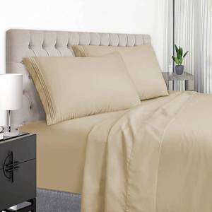 lot 1323 image: EaseHome Light Blue King Size Bed Sheet Set - Deep Pocket to 18 inches Mattress 4 Piece - Premium Bedding Sheets & Pillowcases Collection - Extra Soft (Blue)