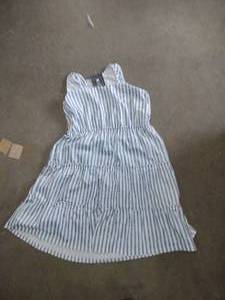 lot 2227 image: Ladies XL sundress blue and white stripes ETCYY brand