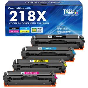 lot 2230 image: 218X Toner Cartridges 4 Pack 218 3301fdw 3201dw 3301 218A Compatible for HP 218X 218A Color LaserJet Pro MFP 3301cdw 3301sdw Printer Ink Set W2180X High Yield with Chip (Black Cyan Yellow Magenta)