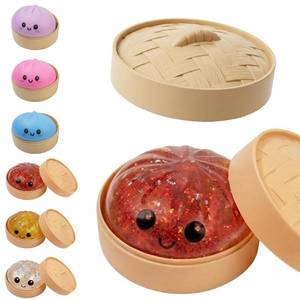 lot 2239 image: Dumpling Squishy, Dumpling Squishy Mystery Box, Glitter Dumplings Mystery Box, Colorful Dumplings Stress Balls Fidget Sensory Toy, Easter Basket Stuffers Party Favors (Glitter Red)