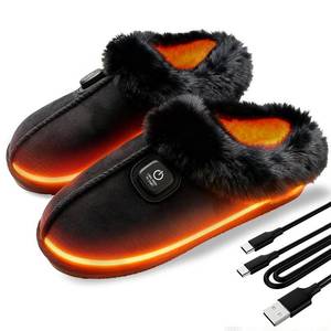 lot 2242 image: SEASAND Heated Slippers for Men and Women, Rechargeable Electric Foot Warmer, 3-Gear Electric Thick Warm Winter Heated Shoes for Feet Warmers (L Men 9-10  Women 10.5-12)