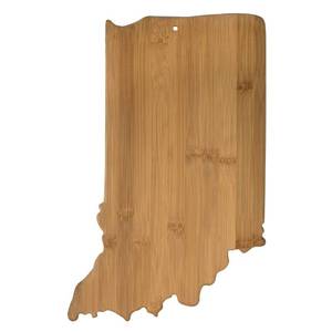 lot 2264 image: Totally Bamboo Indiana State Shaped Bamboo Serving and Cutting Board
