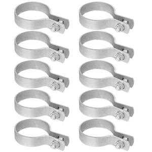 lot 2281 image: 10 Pack Tension Bands for 2-38 Chain Link Fence Posts - Zinc-Plated Steel w 1-14 Bolts & Nuts (Commercial Grade)