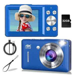 lot 2290 image: Digital Camera, 44MP Compact Camera, FHD 1080P Point and Shoot Digital Cameras with 16X Zoom, Face Detect, Smile Capture, Anti Shake, for Boys Girls Teens Gifts (Blue)