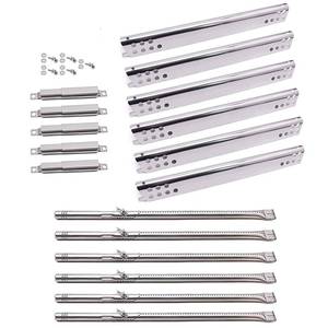 lot 2296 image: Criditpid Grill Replacement Parts for Charbroil Advantage 6 Burner 463240115, 463235815, Charbroil 463344015, 463432215, 463343015 Gas Grill. Burner Tube, Heat Plate, Carryover Tube for Char-Broil.