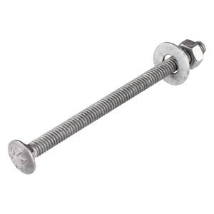 lot 2299 image: 516 x 4-12 (50 Pack) Galvanized Carriage Bolt Kit Grade 307A Includes 516 USS Flat Washers (50 pcs) and 516-18 Hex Nuts (50 pcs), Hot Dip Galvanized for Exterior Use by Makers Bolt