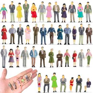 lot 2301 image: VICDUEKG 50 Pcs Mini People Figurines 1 50 Scale Miniature People Sitting and Standing Tiny People Model Trains Museum Architectural Painted Little Plastic Figurines for Miniature Scenes