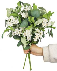 lot 2306 image: YUGALI 4 PCS 16 Artificial Plants Flowers Indoor Eucalyptus Greenery Stems White Cherry Blossom Branches for Vase Faux Spring Home Decor Centerpiece Decoration