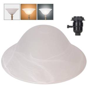 lot 3309 image: Glass Lamp Shade Replacement for Torchiere Floor Lamps, Lamp Shade for Floor Lamp Suitable for E26 Socket, Standing Lamp Replacement Shade, Alabaster Glass Bowl Shade, E26 Socket Not Include(White)