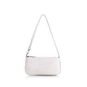 lot 4085 image: AfitLulu Small Shoulder Bag for Women, PU Leather Shoulder Bag with DIY Strap��Retro Crocodile Pattern Small Purse for Women (White)